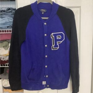 Polo by Ralph Lauren Blue and Black Varsity Jacket
